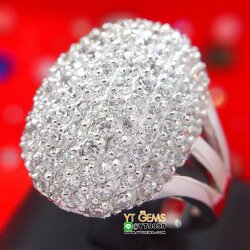 แหวนเพชร แหวนเงินแท้ ชุบทองคำขาว เพชร Swiss YTG-10430 YTGEMS