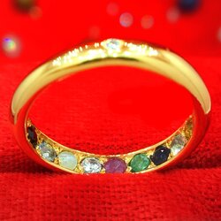 แหวนซ่อนทรัพย์ แหวนนพเก้าแท้ แหวนเงินแท้ ชุบทอง พลอยนพเก้าแท้ (พลอยแท้ครบตามตำรา) แหวนปลอกมีด สำเนา SKU-11870 YTGEMS