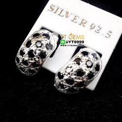 ต่างหูนิล ต่างหูเงินแท้ 92.5% ประดับ พลอยนิล (cz) YTG-10155 YTGEMS