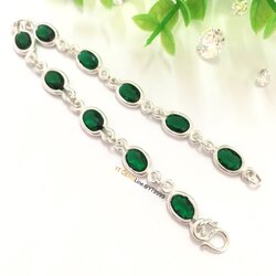 สร้อยข้อมือมรกต สร้อยข้อมือเงินแท้ พลอยมรกต (CZ) YTG-9046 YTGEMS