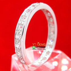 แหวนเพชร รอบวง แหวนเงินแท้ ชุบทองคำขาว เพชร Swiss แหวนแถว แหวนพิรอด YTG-10410 YTGEMS