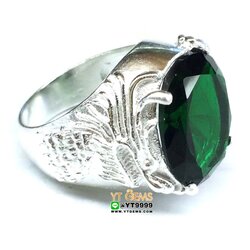 แหวนมรกต ลายมังกร แหวนเงินแท้ 92.5% ประดับ พลอยมรกต (CZ) YTG-10352 YTGEMS