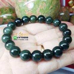 สร้อยข้อมือหยก หยกแท้ (เขียวเข้ม) ขนาดหิน 10 mm YTG-8644 YTGEMS