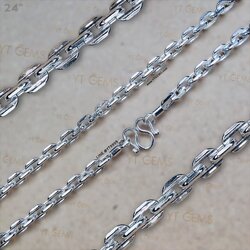 สร้อยคอเงินแท้ ลายโซ่ (ตัดเหลี่ยม) 6 มม. 24 นิ้ว YTG-11442 YTGEMS