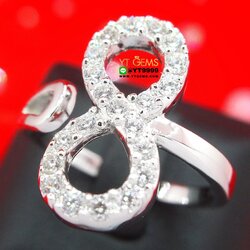 แหวนอินฟินิตี้ แหวนเพชร แหวนเงินแท้ ชุบทองคำขาว เพชร Swiss แหวนฟรีไซส์ YTG-10433 YTGEMS