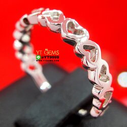 แหวนหัวใจ แหวนเงินแท้ 92.5% ชุบทองคำขาว หน้าแหวน 3 มิลลิเมตร แหวนเกลี้ยง YTG-10389 YTGEMS