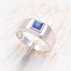 แหวนไพลินแท้ แหวน ปลอกมีด เงินแท้ ชุบทองคำขาว YTG-11087 YTGEMS whole