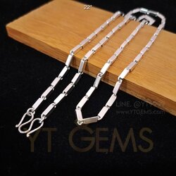 สร้อยคอ เงินแท้ ลายปล้อง เหลี่ยม (ตัน) 3 มม. 22 นิ้ว YTG-11907 YTGEMS whole