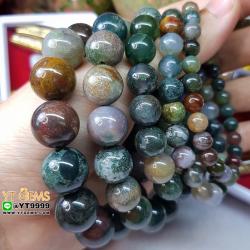 สร้อยข้อมือหยก 5 สี (หินแท้) 14 มม. YTG-8982 YTGEMS