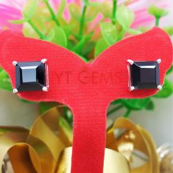 ต่างหูนิล ต่างหูเงินแท้92.5% ชุบทองคำขาว พลอยนิลแท้ YTG-3214 YTGEMS