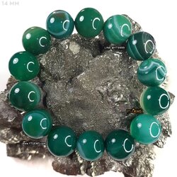 สร้อยข้อมือกรีนอาเกตแท้ (เกรดA) 14 มม. YTG-11332 YTGEMS