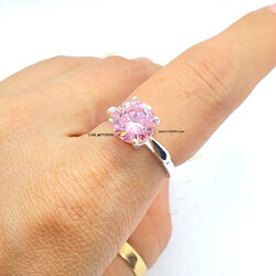 แหวนทับทิม สีชมพู แหวนเงินแท้ พลอยทับทิม (CZ) YTG-11389 YTGEMS