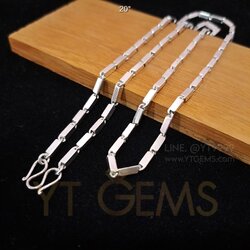 สร้อยคอ เงินแท้ ลายปล้อง เหลี่ยม (ตัน) 3 มม. 20 นิ้ว YTG-11906 YTGEMS whole