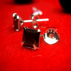 ต่างหูนิล ต่างหูเงินแท้ 92.5% ประดับ พลอยนิล (CZ) YTG-10160 YTGEMS