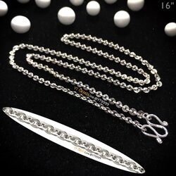 สร้อยคอเงินแท้ ลายโซ่ (แบนกลม) กว้าง 2 มม. ยาว 16 นิ้ว YTG-11115 YTGEMS