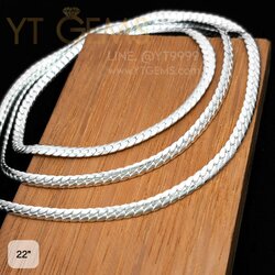 สร้อยคอเงินแท้ ลายบิดแบน 4 มม. 22 นิ้ว YTG-11549 YTGEMS whole