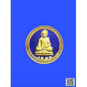 เหรียญไต้ฮงกงโจวซือพระเทพวิริยาภรณ์วัดสุทัศน์เทพวรารามจ.กรุงเทพฯปีพ.ศ.2541เนื้อกะไหล่ทองลงยาสีน้ำเงิน
