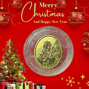 เหรียญหน่าไฉ่ฮั้วโจวซือที่ระลึกงานมหากุศลเก็บศพไร้ญาติมูลนิธิสว่างเที่ยงธรรมสถานอรัญประเทศปีพ.ศ.2558เนื้อกะไหล่ทองขัดเงา