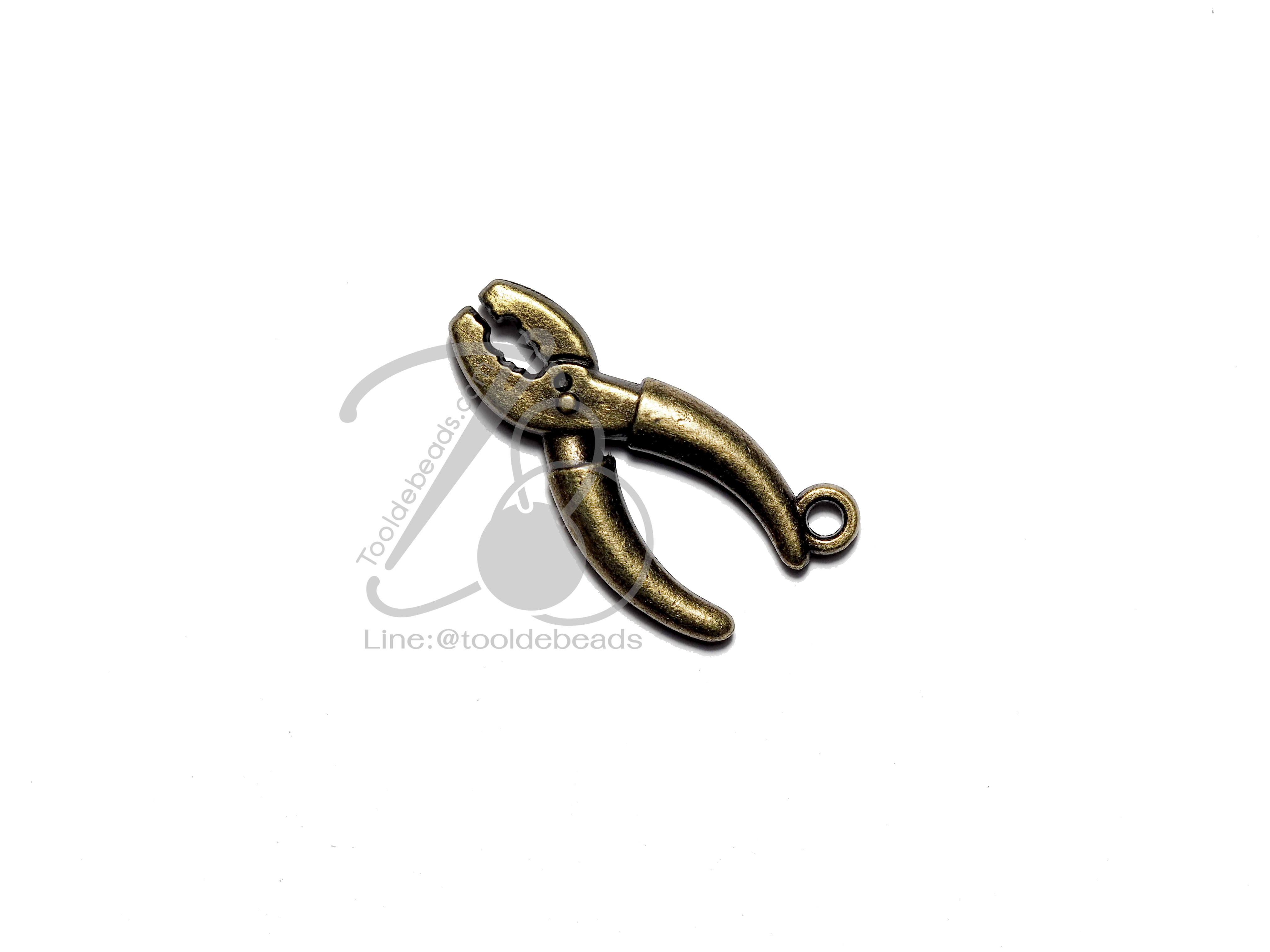 จี้เหล็ก 443 12*24มม. ลายคีม สีสนิม (1 ชิ้น) SKU-06019