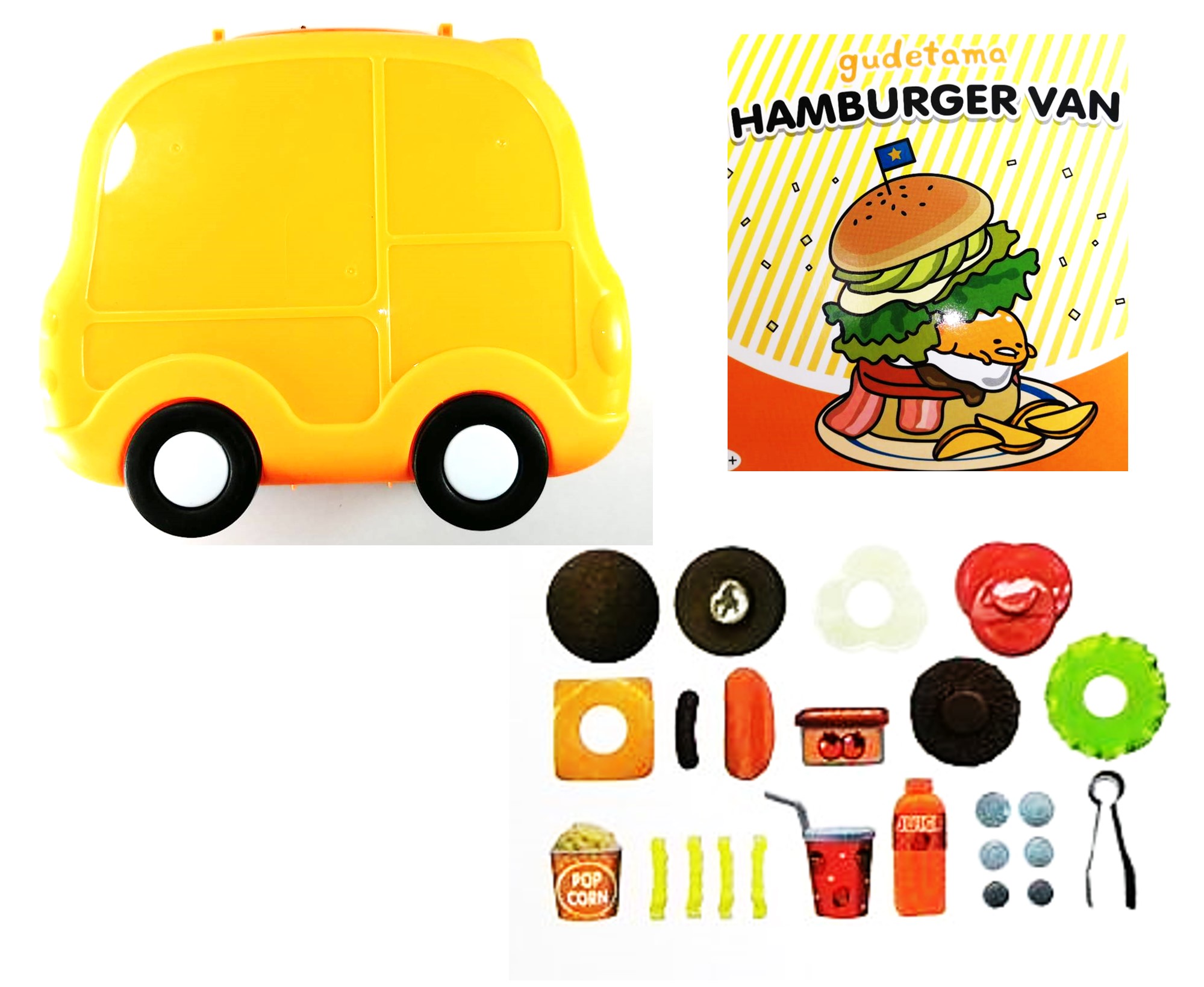ชุดรถครัวแฮมเบอร์เกอร์ลวดลายการ์ตูนกูเดตามะ ไข่ขี้เกียจ ของเล่นพร้อมส่ง