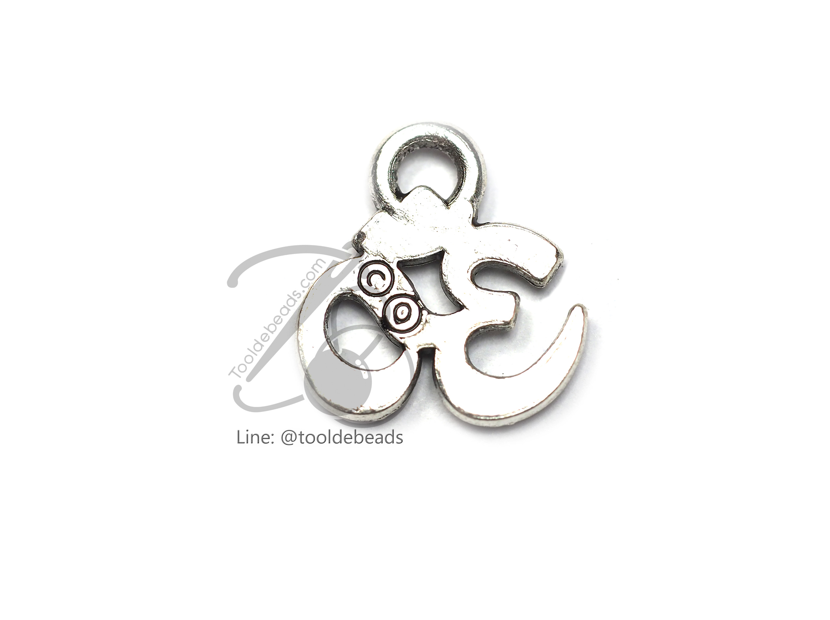 ลูกปัดโรเดียม 125 10มม. ลายโอม (1 ชิ้น) SKU-03296