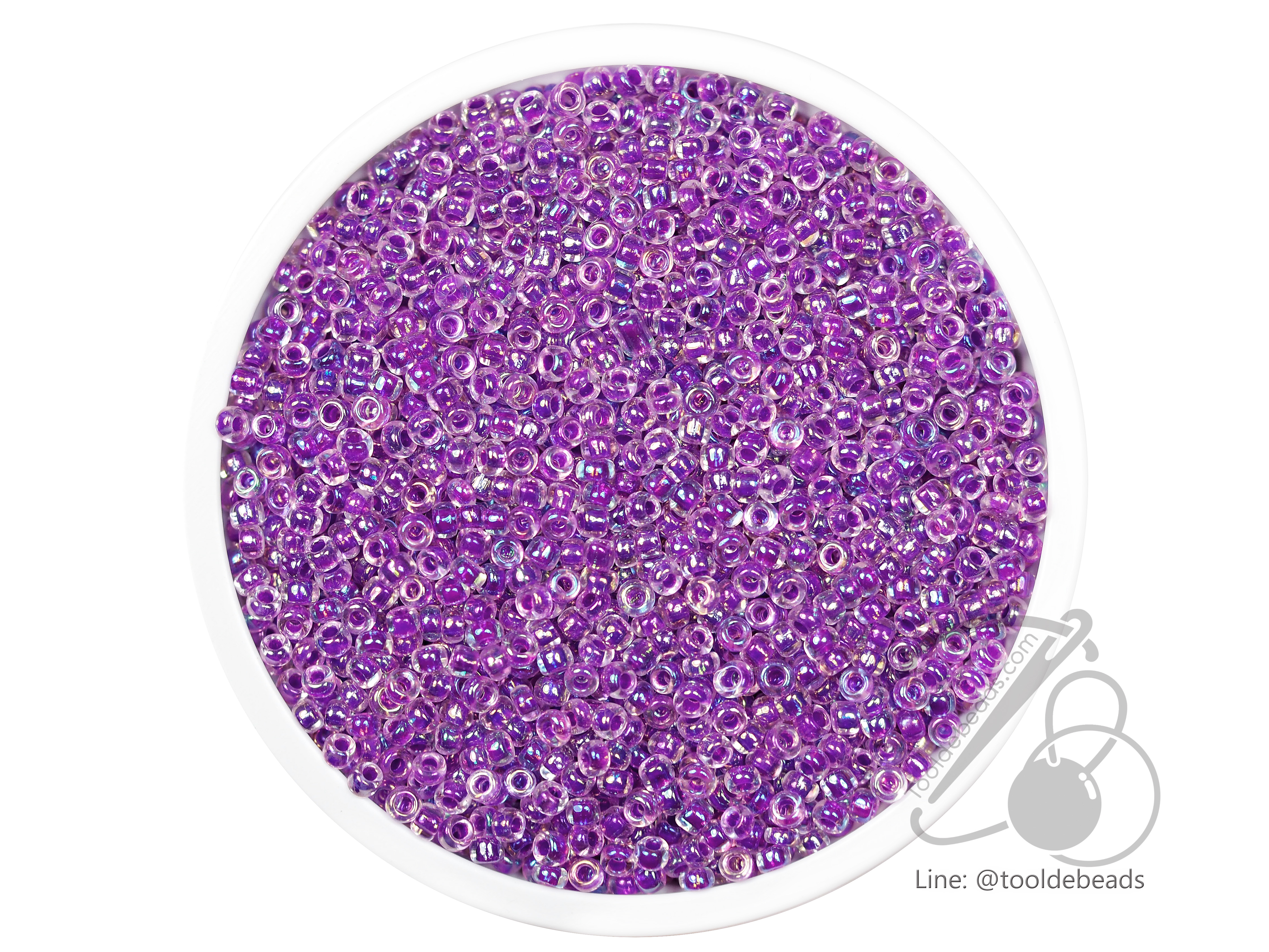ลูกปัดเม็ดทราย 12/0 สอดไส้ สีม่วง (450 กรัม) SKU-04054