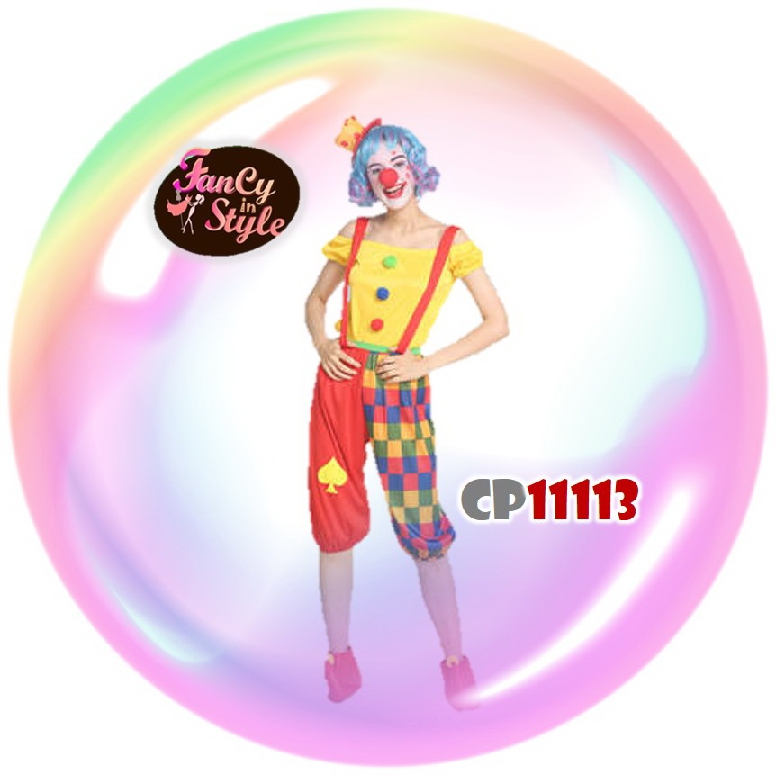 Fairy tale/Disney /Cartoon/Game costume/Ms.Clown Costume/ชุดแฟนซีตัวตลกโบโซ่สำหรับผู้หญิง