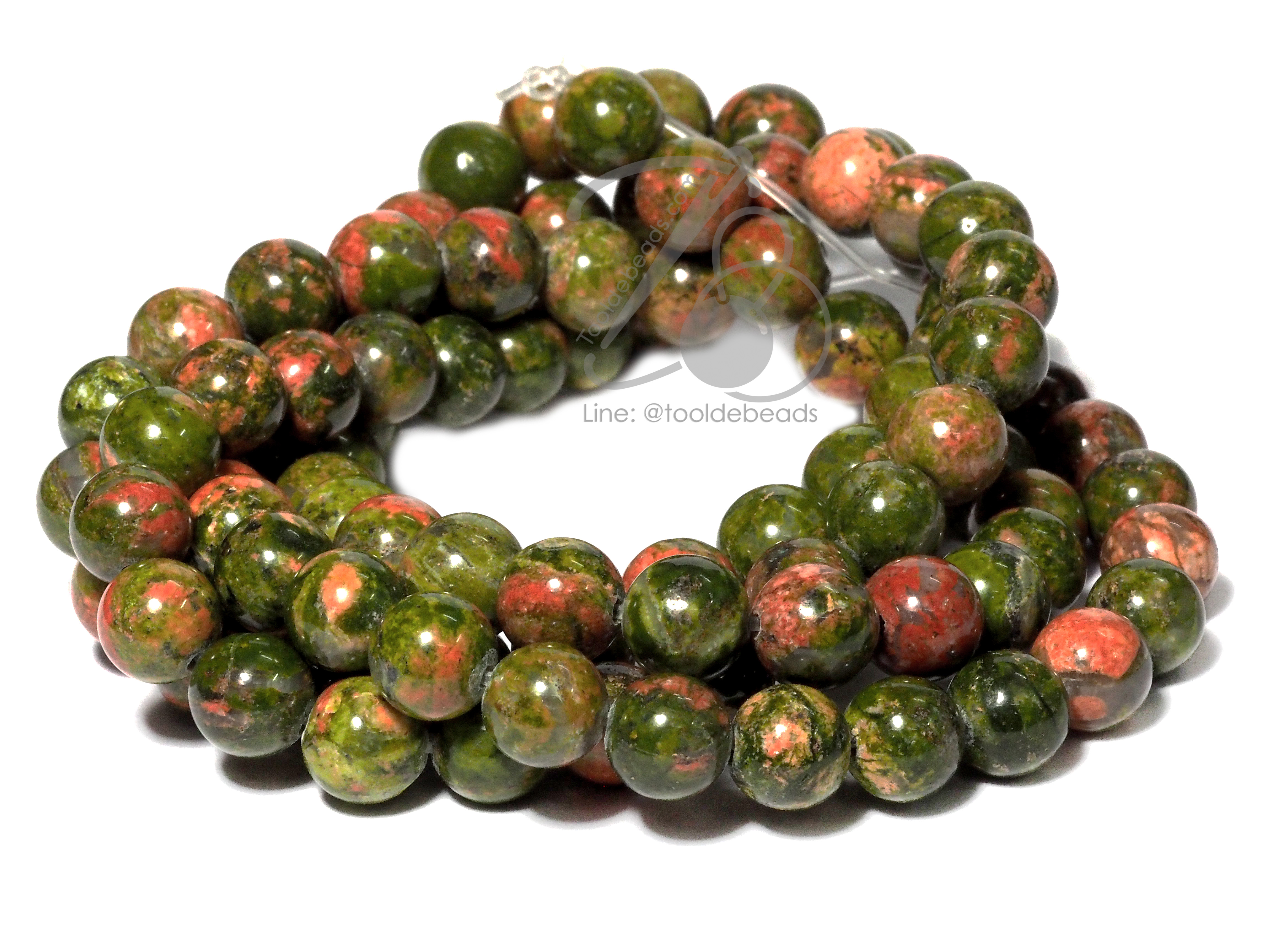 หิน unakite 8มม. (47 เม็ด) SKU-01336