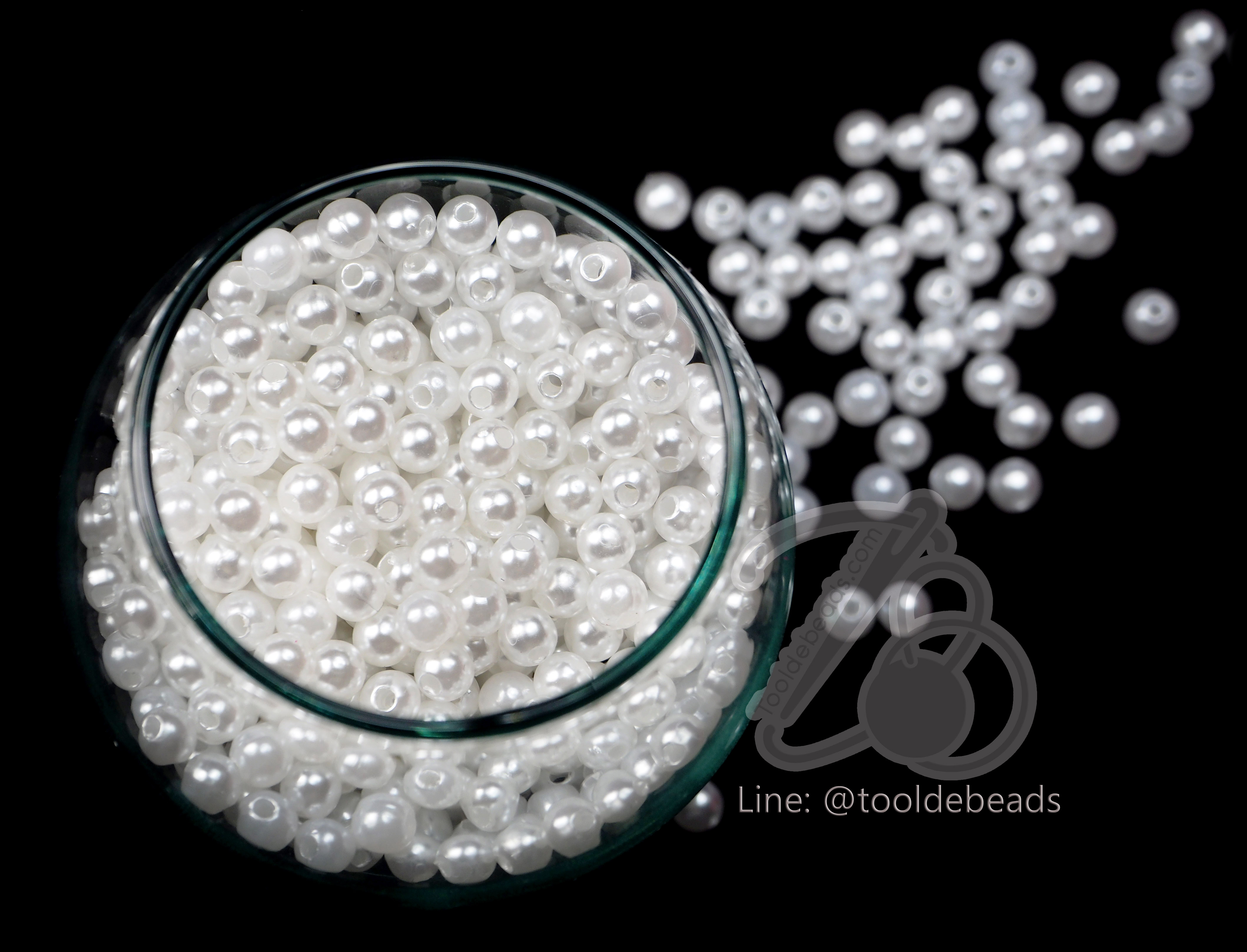 ลูกปัดมุกพลาสติก 5มม. (15 กรัม) SKU-07209