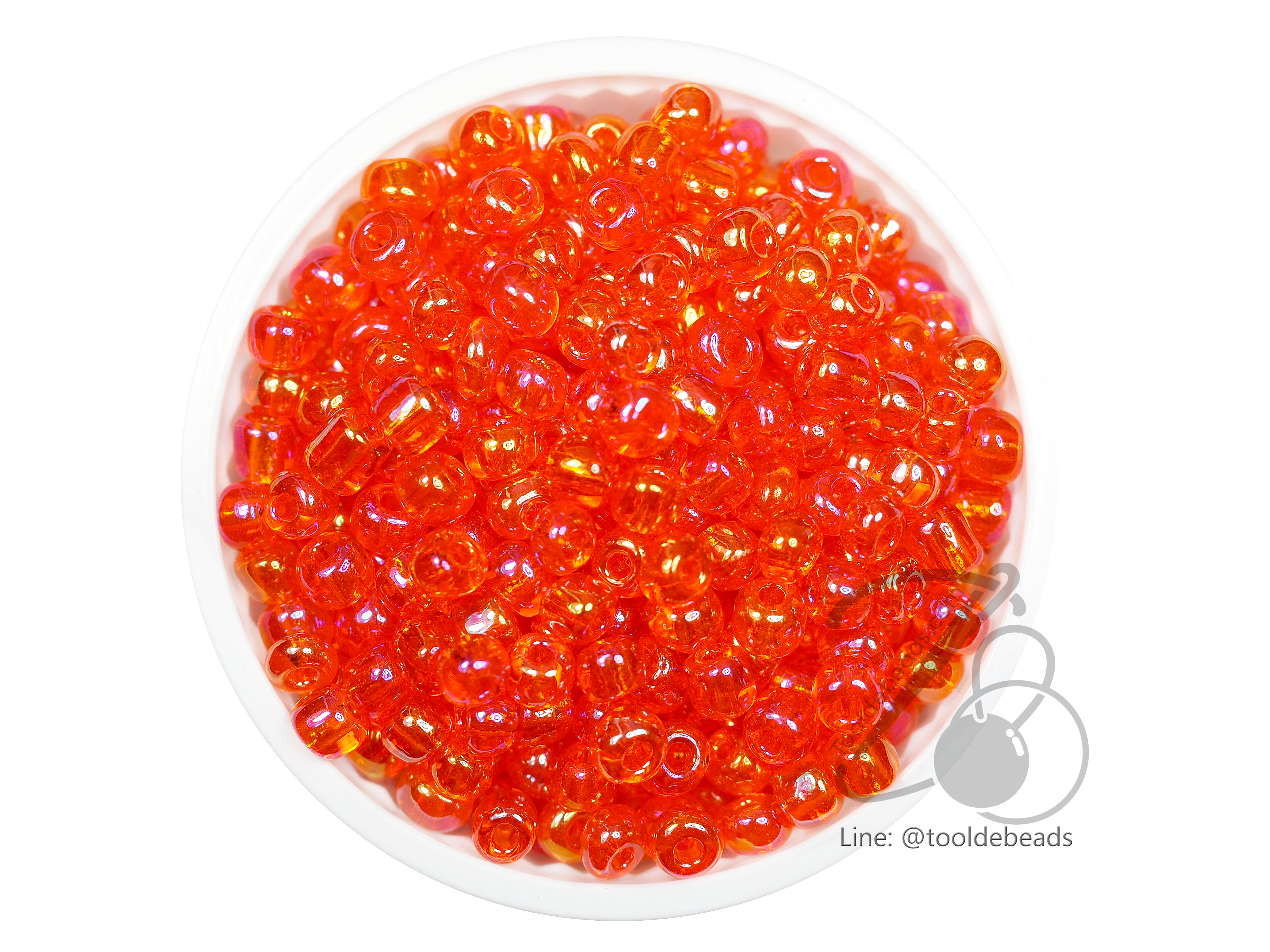 ลูกปัดเม็ดทราย 6/0 โทนรุ้ง สีส้มเข้ม (450 กรัม) SKU-03898