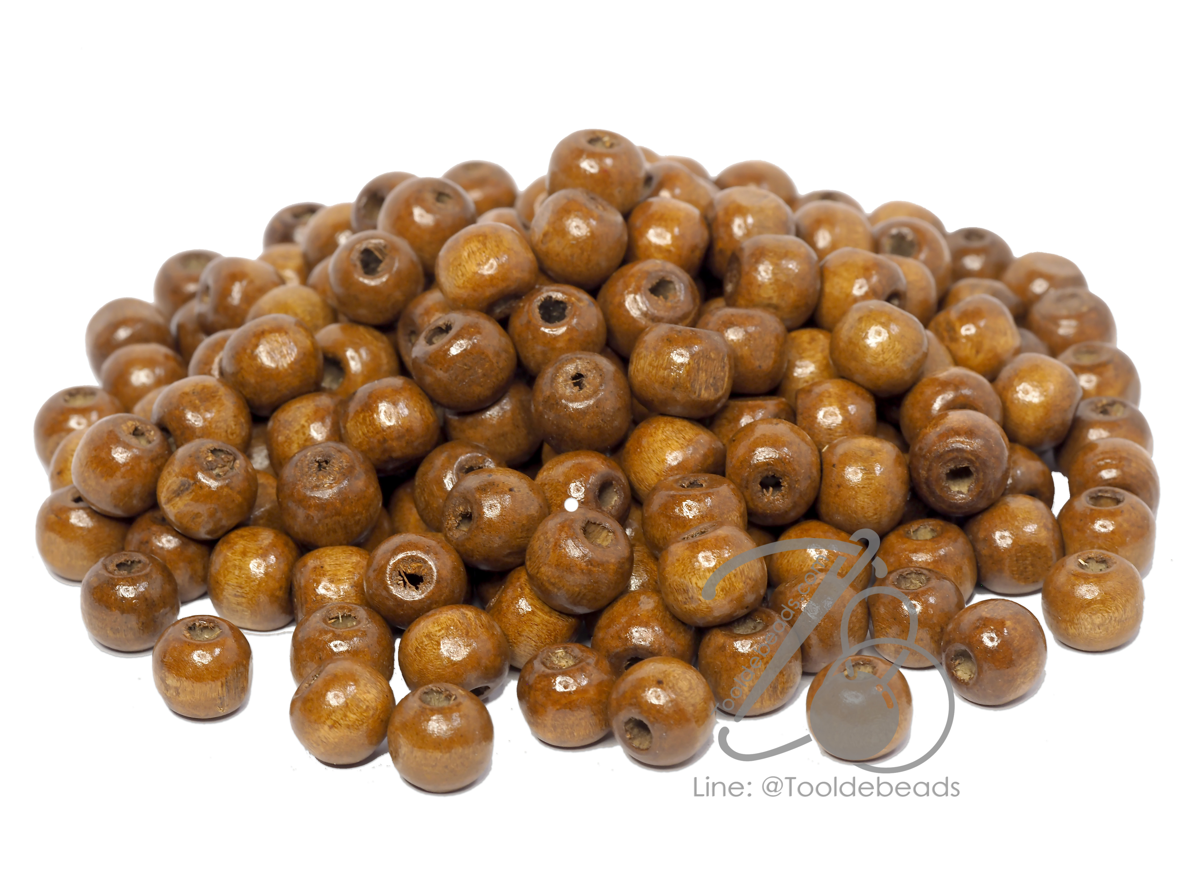 ลูกปัดไม้ 10มม. ทรงกลม (500 กรัม) SKU-07231