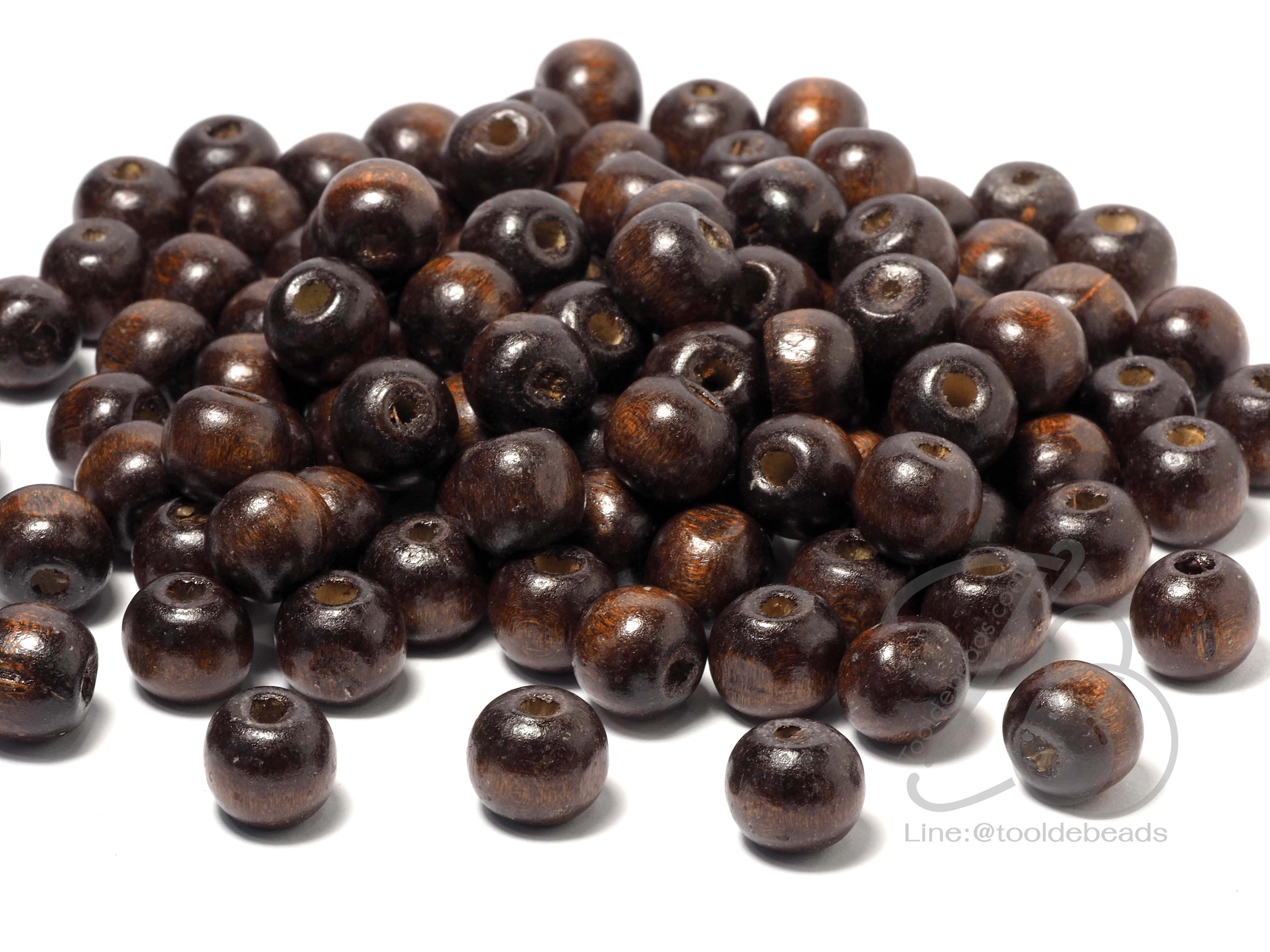 ลูกปัดไม้ 10มม. ทรงกลม (500 กรัม) SKU-07231