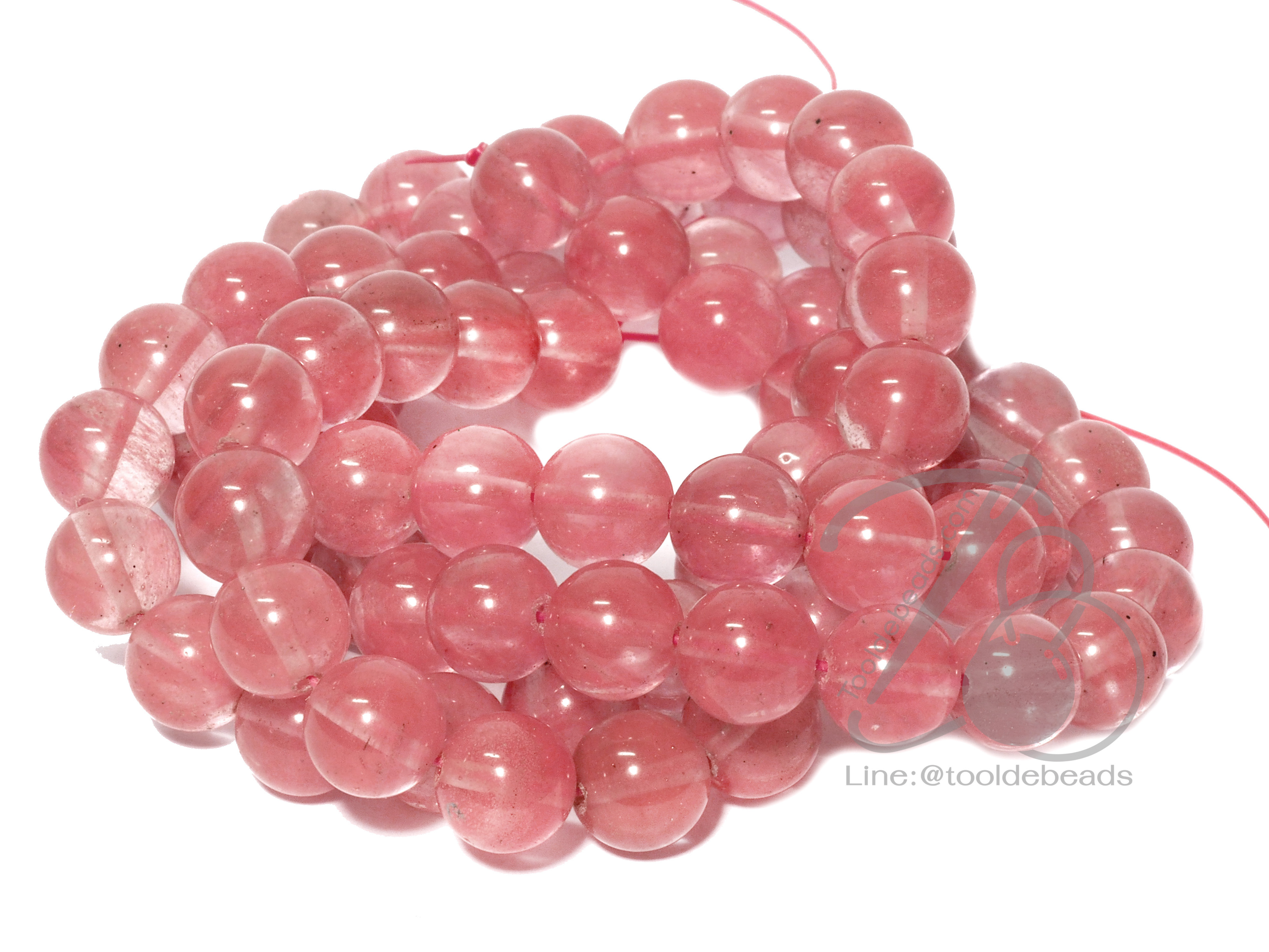 หิน cherry quartz 10มม. (38 เม็ด) SKU-01022