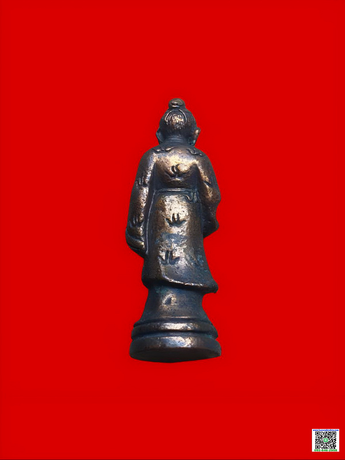 รูปหล่อลอยองค์เทพเจ้าหันเซียงจื่อเซียนแห่งการพยากรณ์ผู้หยั่งรู้และการดนตรีเนื้อโลหะ