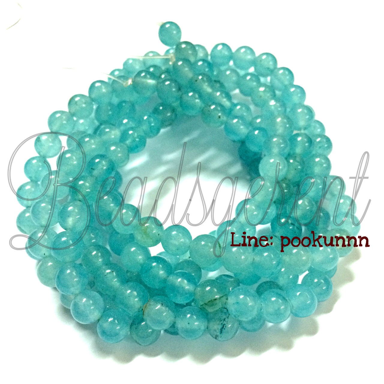 หิน Aquamarine 6มม. (60 เม็ด) SKU-00967