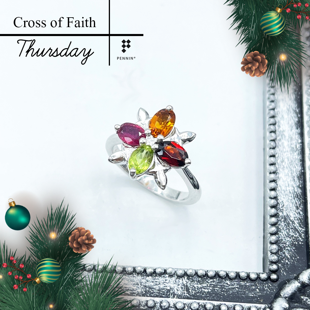 Cross of Faith : Thursday แหวนพลอยแท้ 4 สี เงินแท้ 925 ชุบทองคำขาว เสริมดวงสาววันพฤหัสบดี ครบทั้งด้าน “ความรัก : สุขภาพ : การงาน : การเงิน“ ใส่รับโชคดีตลอดปี