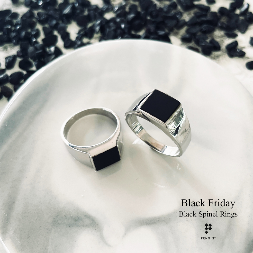 [SALE20%]แหวนนิล Black Friday : Square III เงินแท้ ชุบทองขาว เสริมโชคลาภ เท่ มีสไตล์