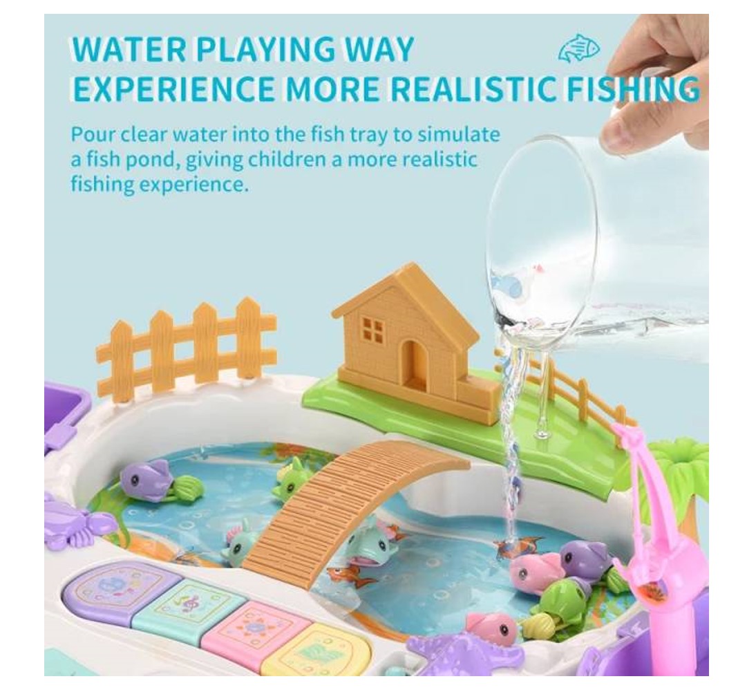 ของเล่นเด็กพร้อมส่งชุดอุปกรณ์ตกปลา DIY ใส่แบตเตอรี่