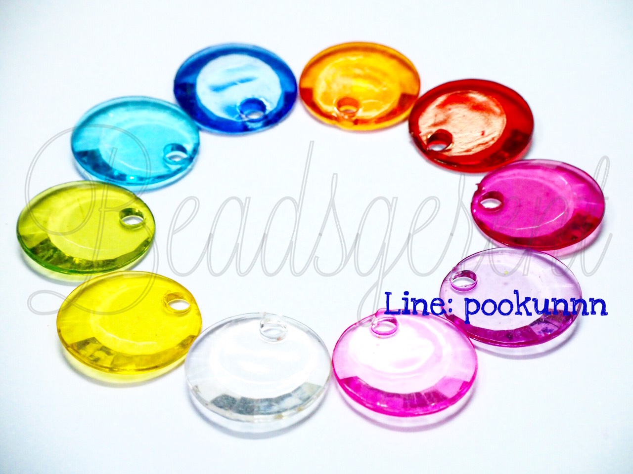 จี้อะคริลิค 17มม. ทรงกลม สีใส (15 กรัม) SKU-03623