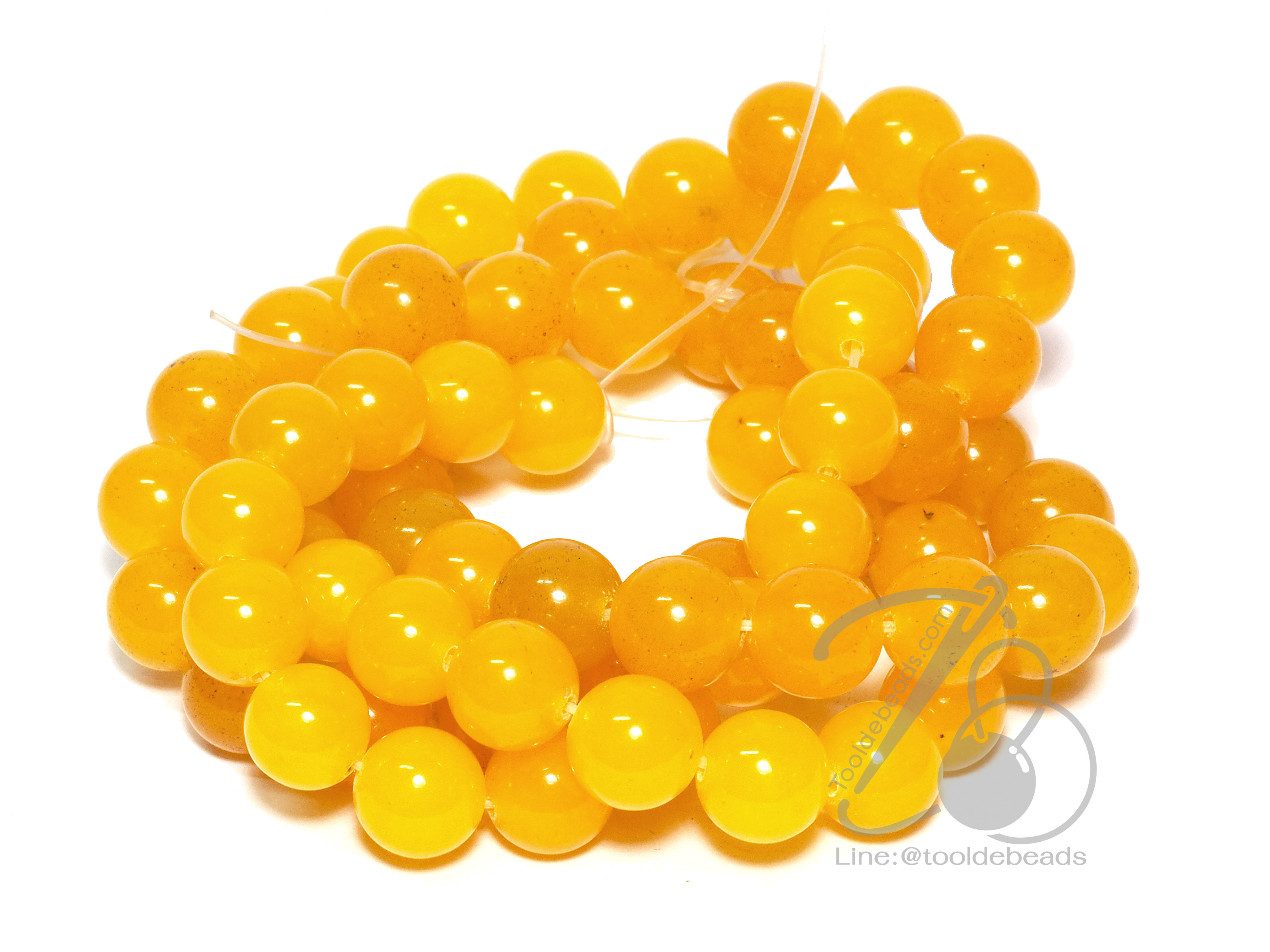 หิน หยกน้ำผึ้ง 10มม. (38 เม็ด) SKU-01444