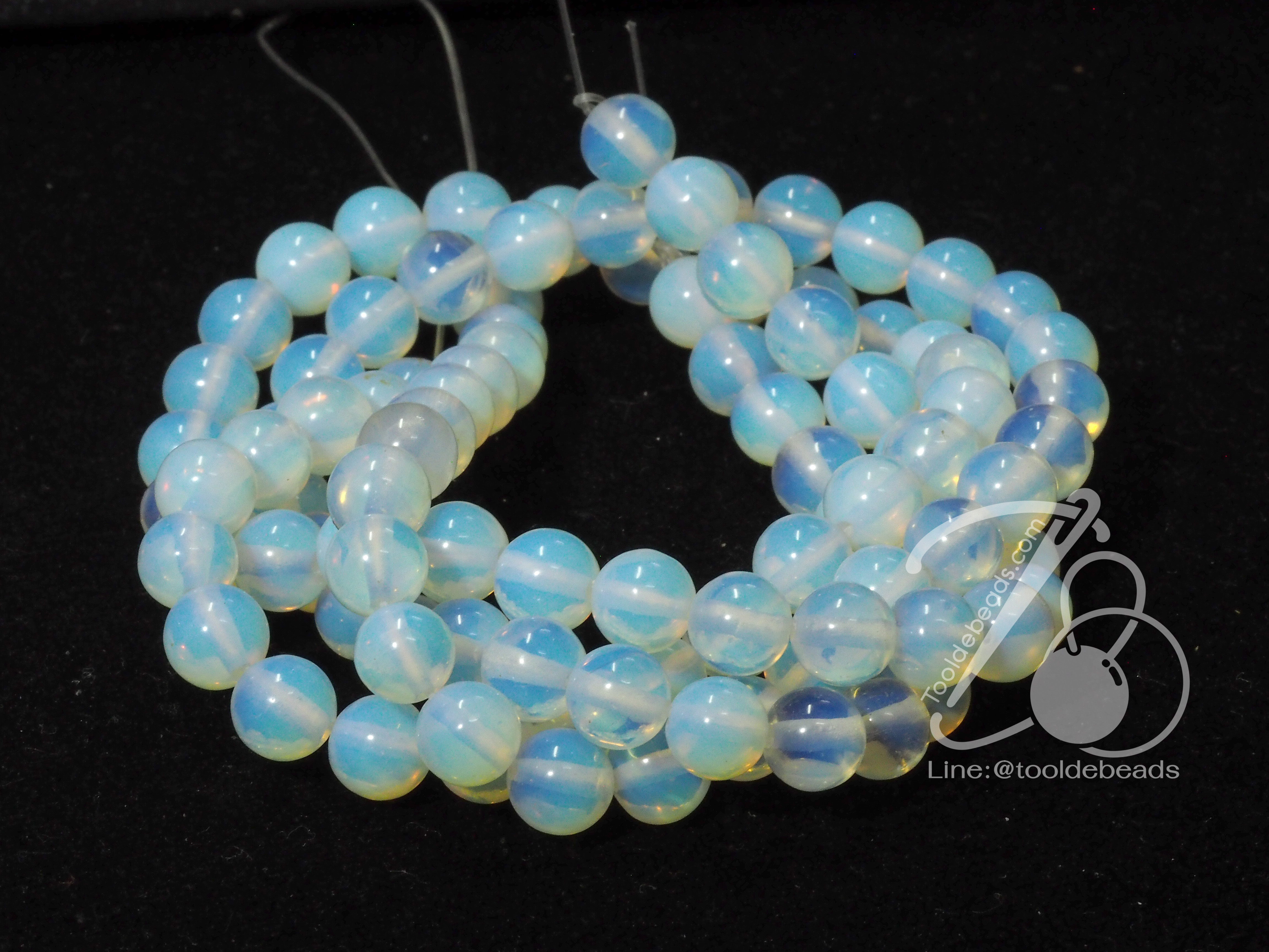 หิน มุกดาหาร (moonstone) 8มม. (46 เม็ด) SKU-01381