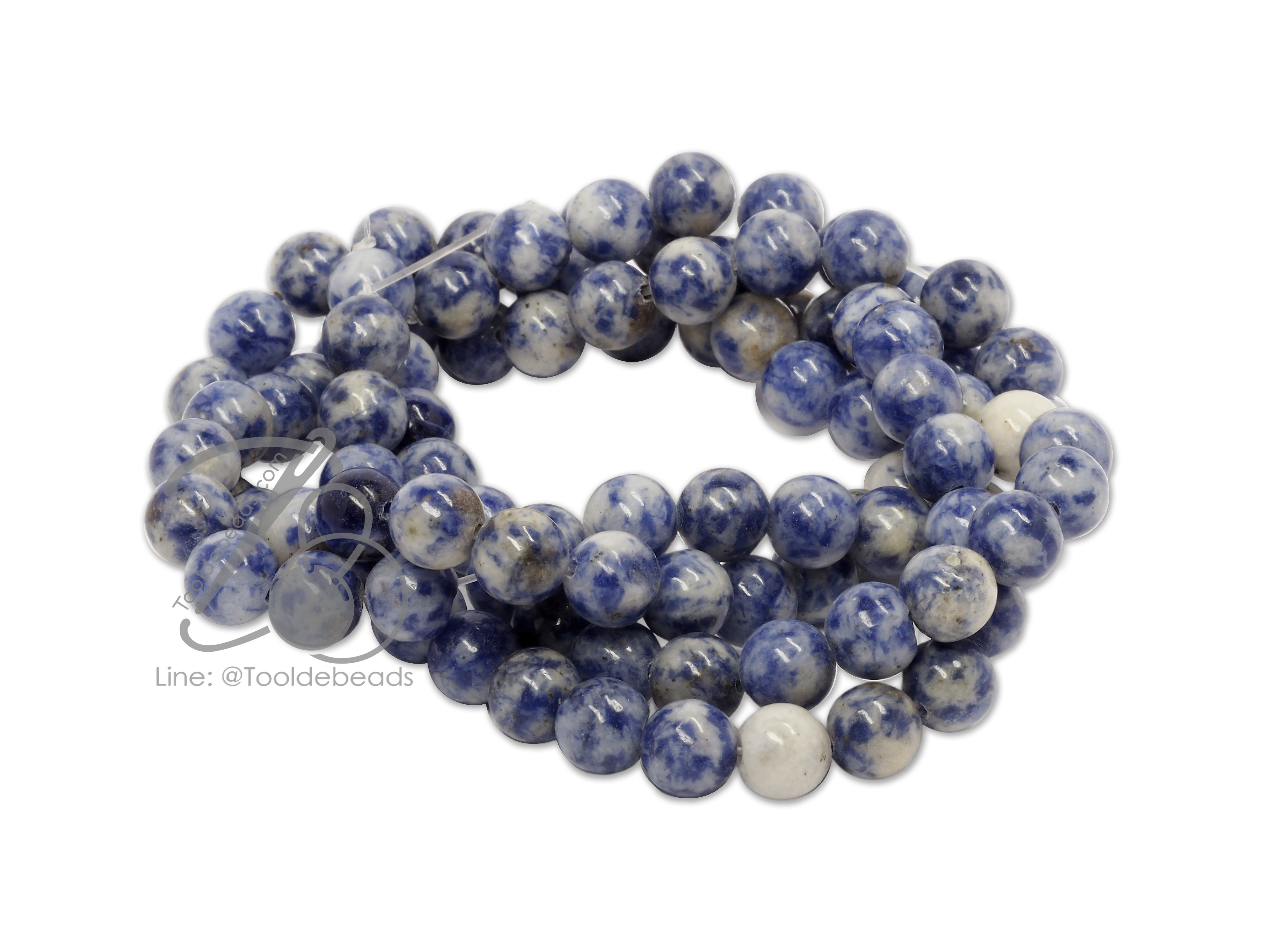 หิน Sodalite 8มม. (45 เม็ด) SKU-01298