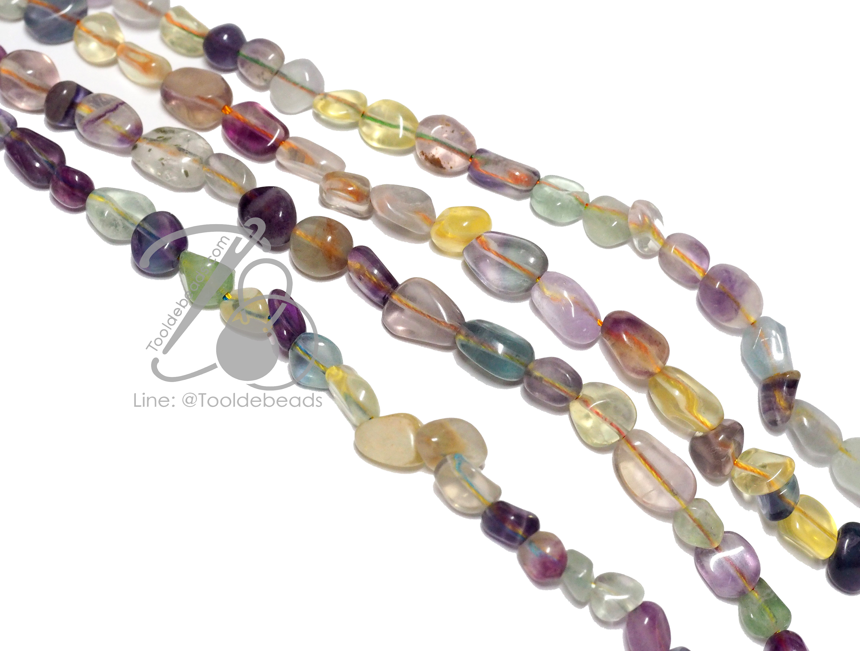 หิน Fluorite 8มม. หินไร้ทรง (45 เม็ด) SKU-14515