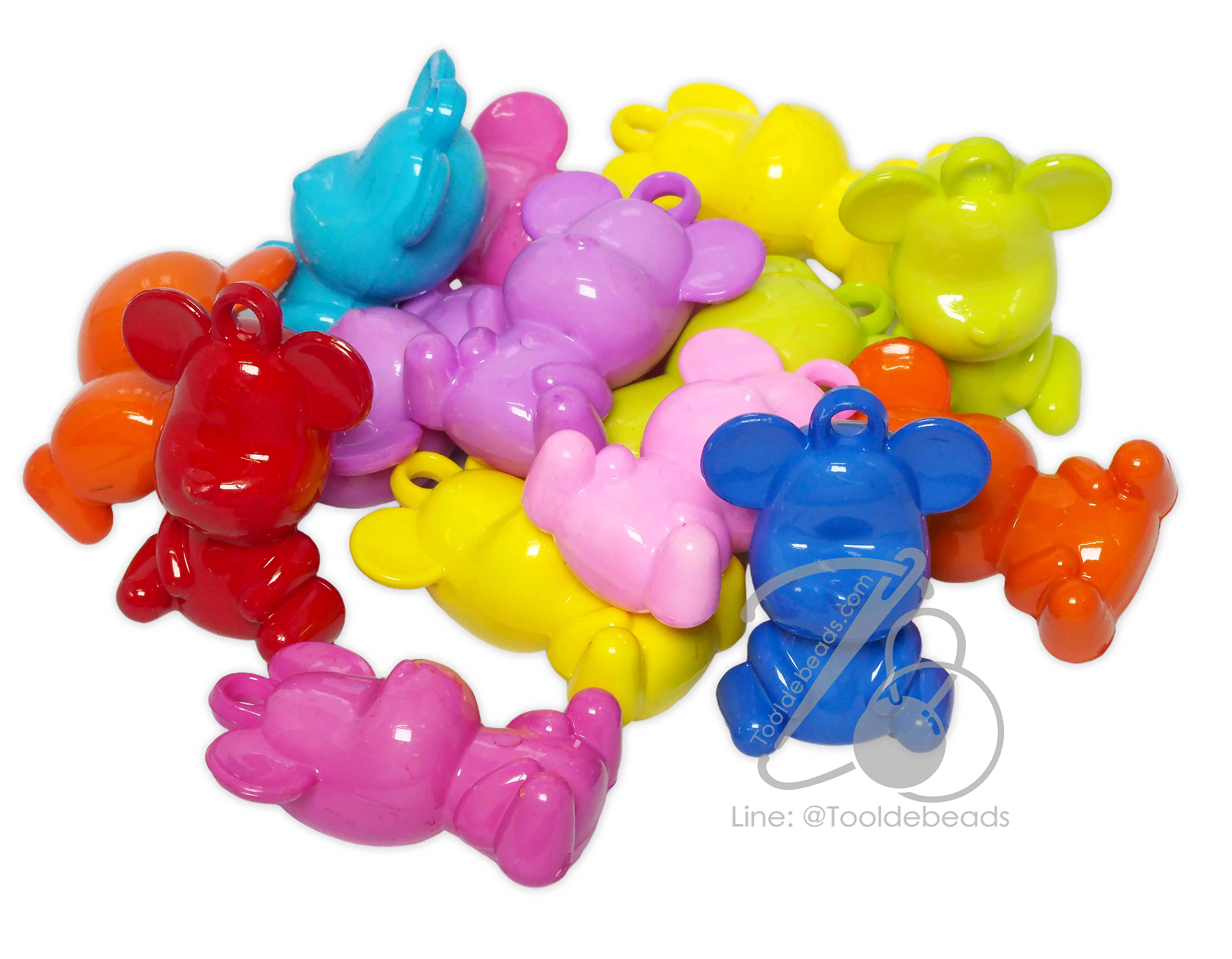จี้อะคริลิค 30*43มม. ลายหมียักษ์ คละสีสด (100 กรัม) SKU-17554