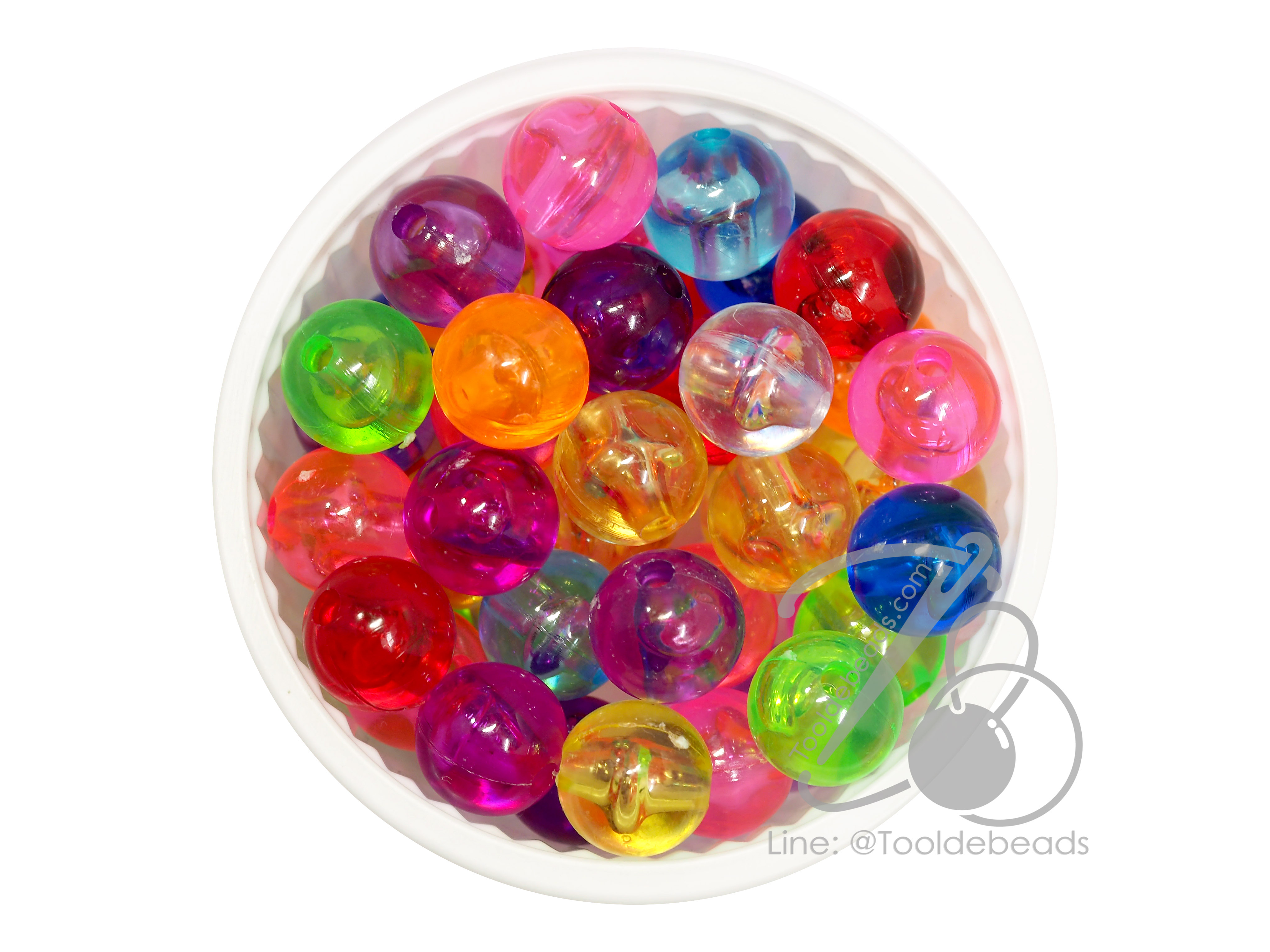 ลูกปัดกิโล ตราเสือ 10มม. สีใส (15 กรัม) SKU-04893