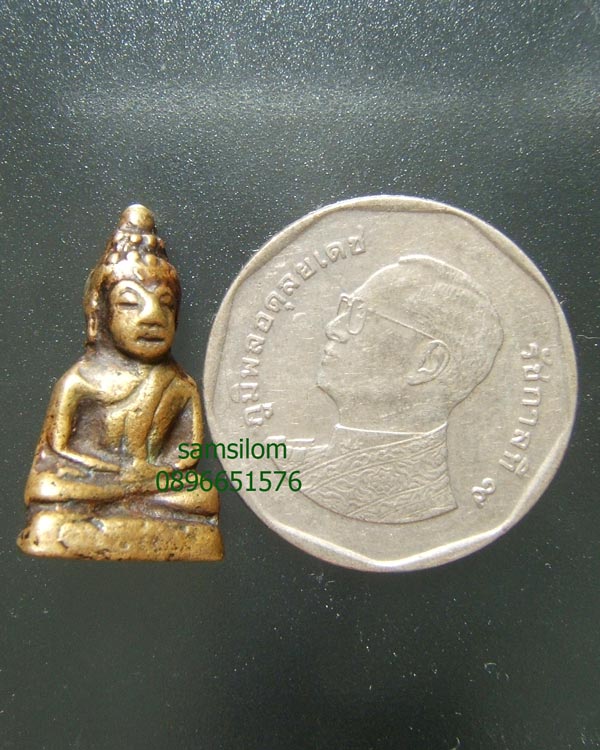 พระครูสอน วัดมักกะสัน พิมพ์พระชัยวัฒน์หน้าเดียว ปี2484 เนื้อทองผสม แก่ทองคำ