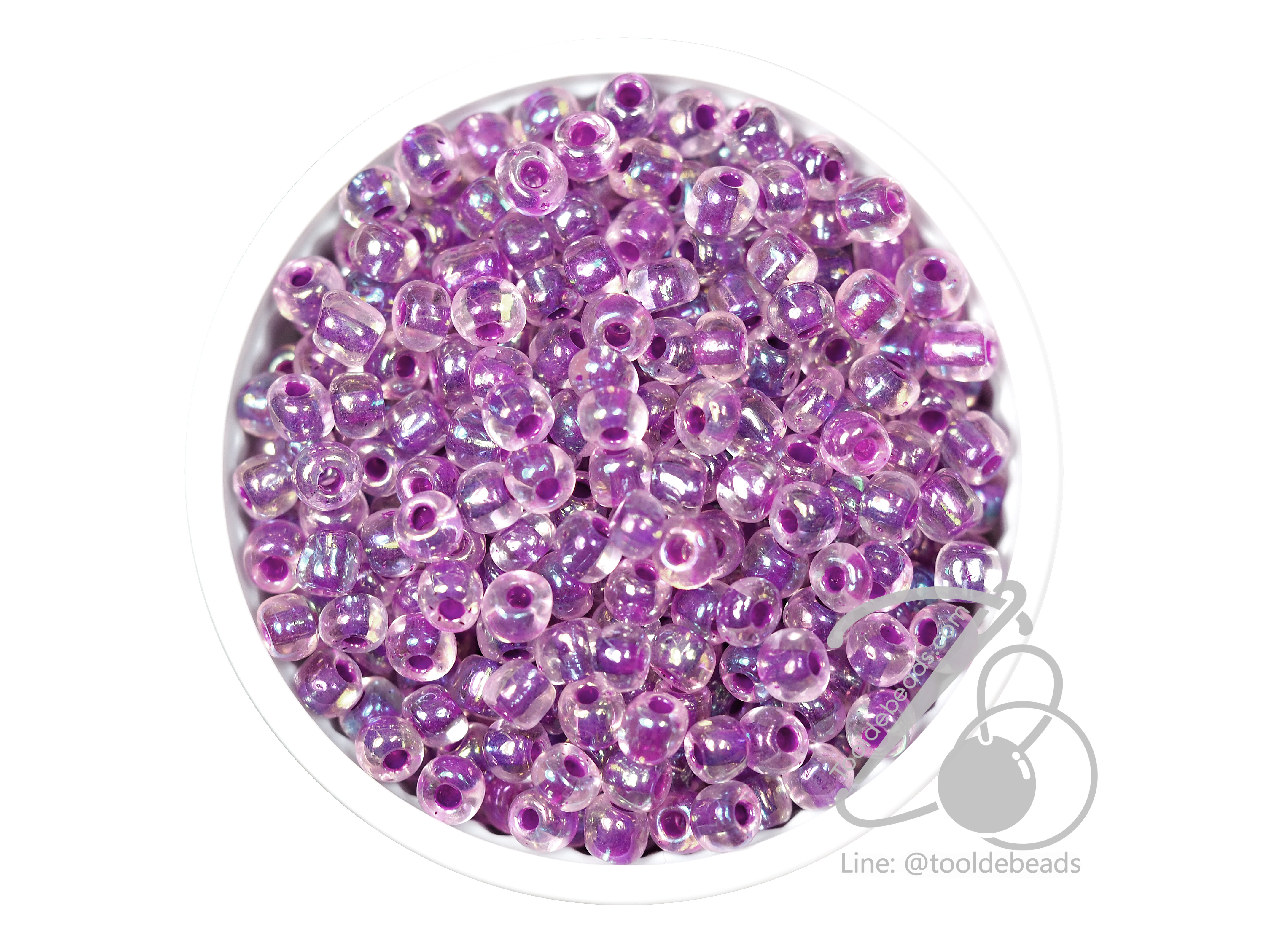 ลูกปัดเม็ดทราย 6/0 สอดไส้ สีม่วง (100 กรัม) SKU-03590