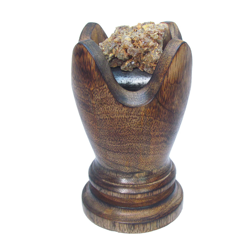 เตาเผาไม้หอม เตาเครื่องหอม ไม้กฤษณา ไม้จันทน์ กำยาน มดยอบ ชิ้นไม้ ยางไม้เรซิ่น ทำจากไม้เนื้อแข็งแท้100% เคลือบเงา 2 ชั้น เนื้อเดียวทั้งชิ้น พร้อมถ้วยรองทองเหลืองแท้ สวยหรู แข็งแรง ทนทาน