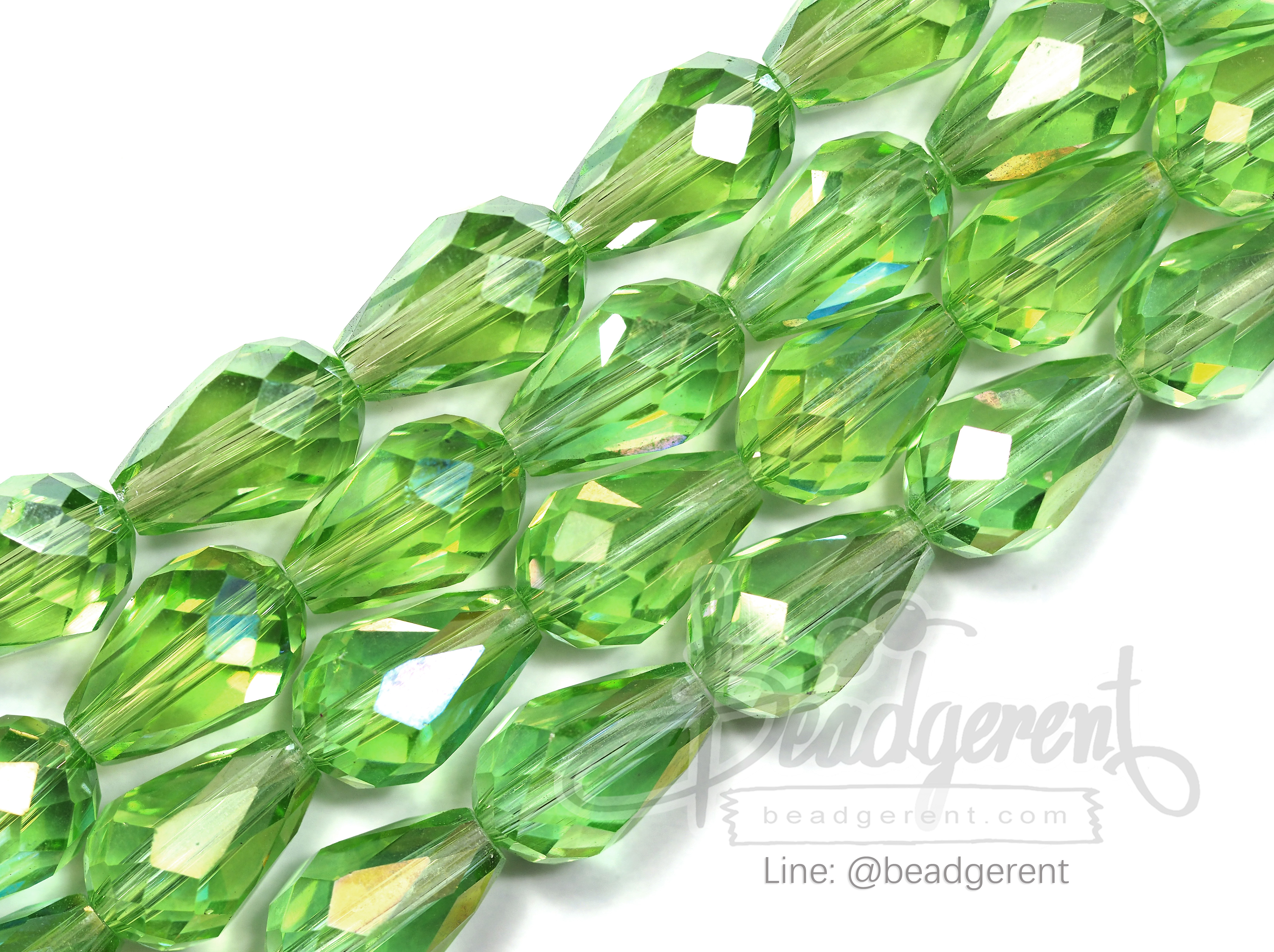 คริสตัลโมดาห์ 8*12มม. สีเขียว (60 เม็ด) SKU-02702