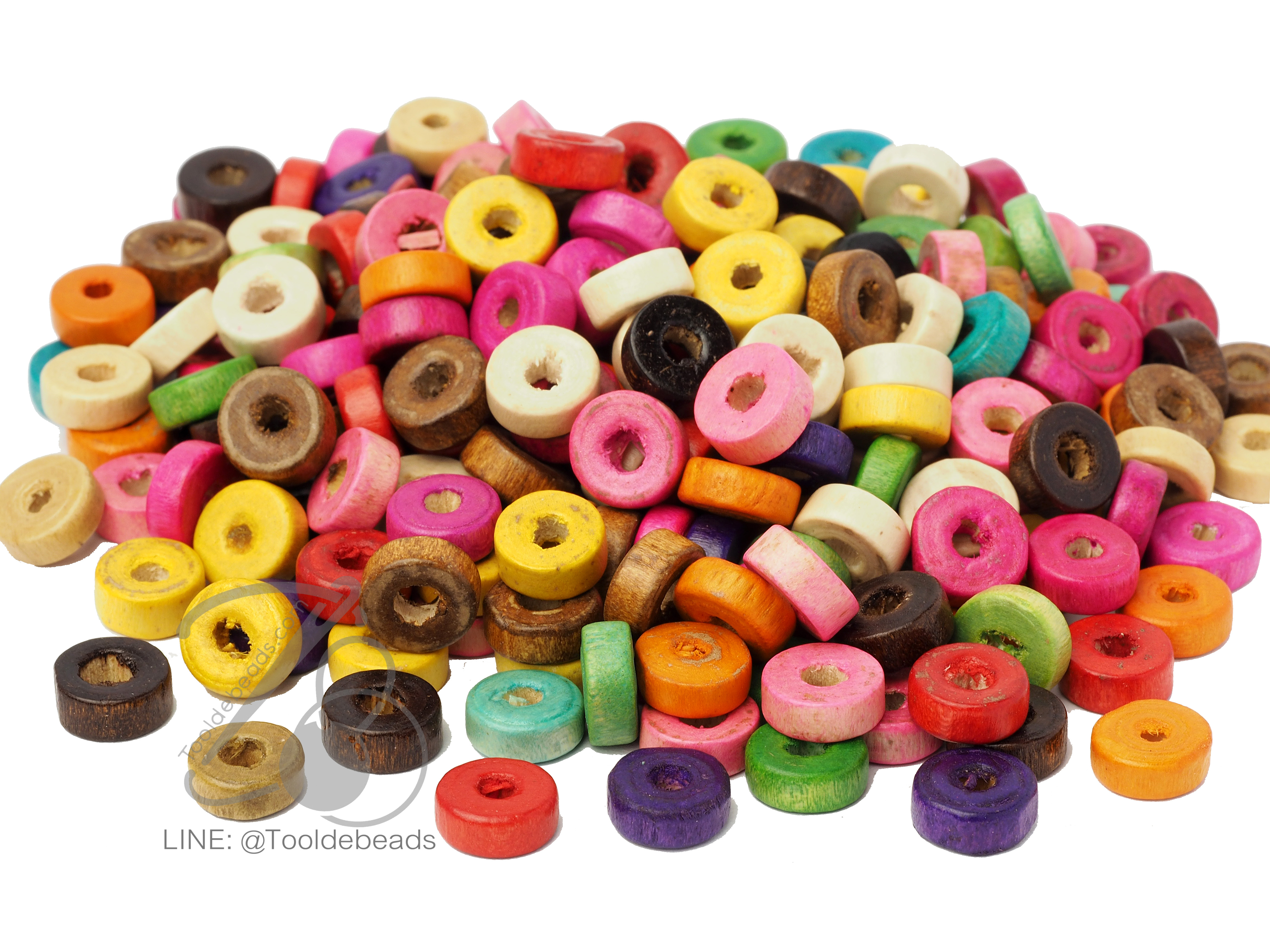 ลูกปัดไม้ 4*10มม. ทรงเขียง (100 กรัม) SKU-07360